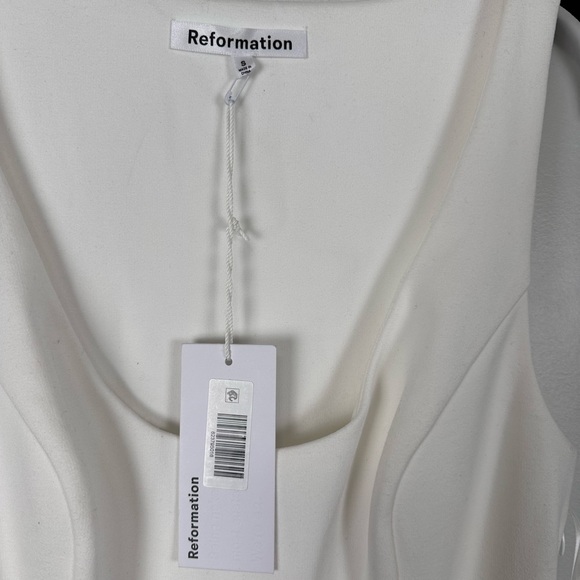 REFORMATION Mikol Knit Dress WHITE NEW - Picture 6 of 9